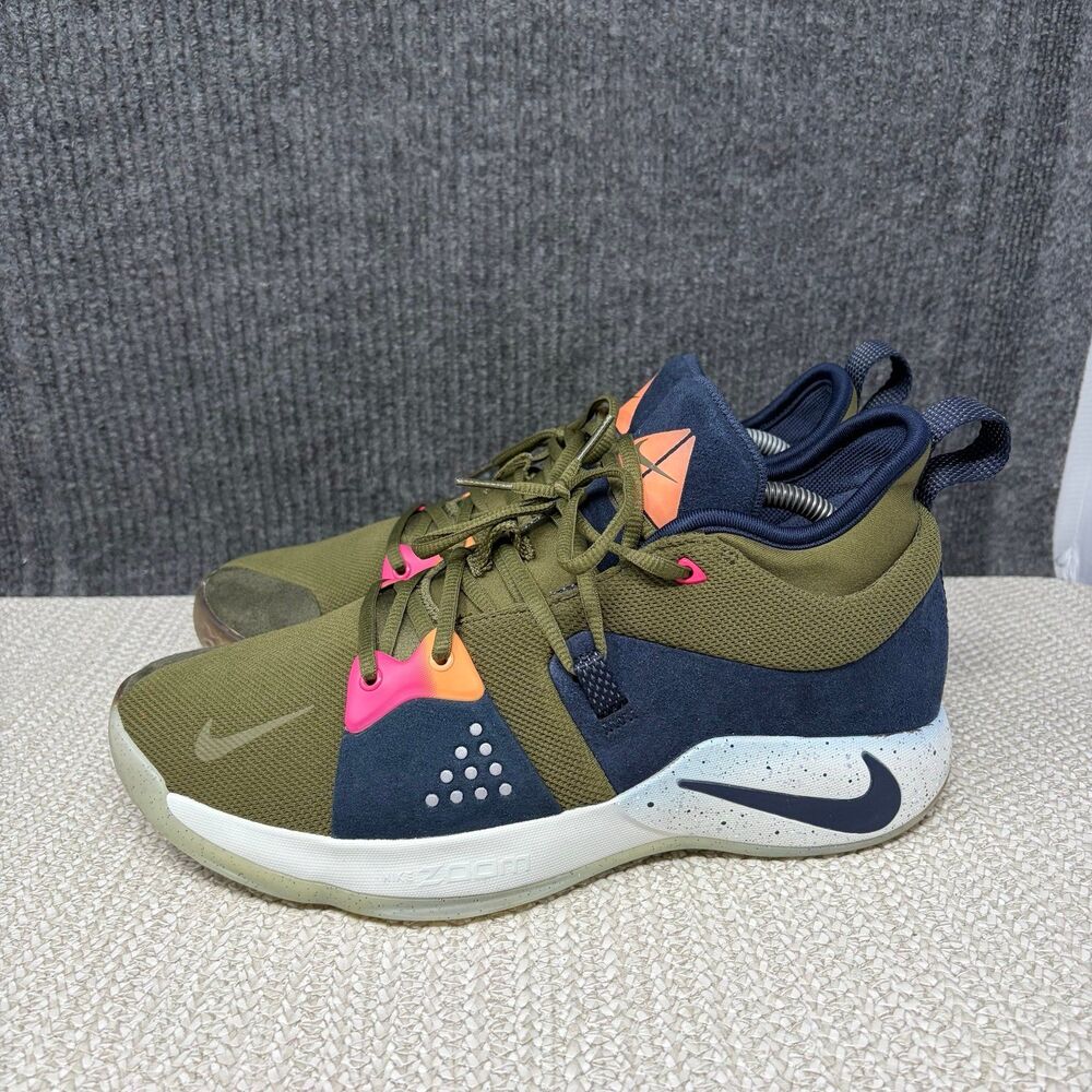 Nike PG 2 ACG Olive Green Navy Basketball Shoes Mens 10 AJ2039-300 Paul George - Picture 3 of 8